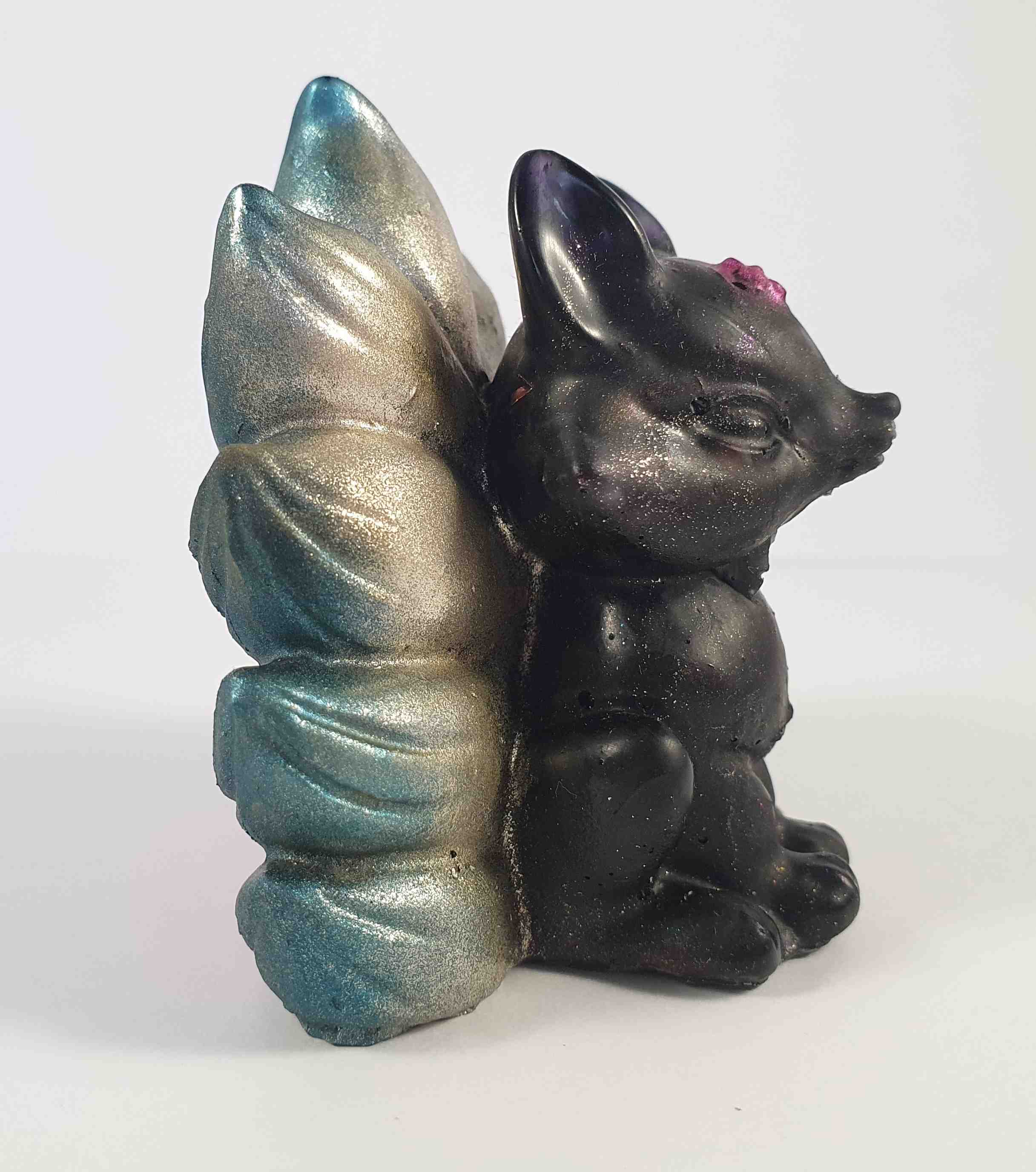 Orgonites, Overige, Kitsune Zwart/Zilver/Blauw/Roze Kitsune