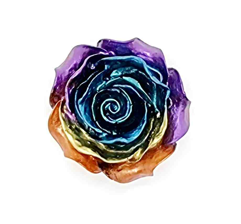 Orgonites, Overige, Rozen, Medium Roos 24 Regenboog Metallic