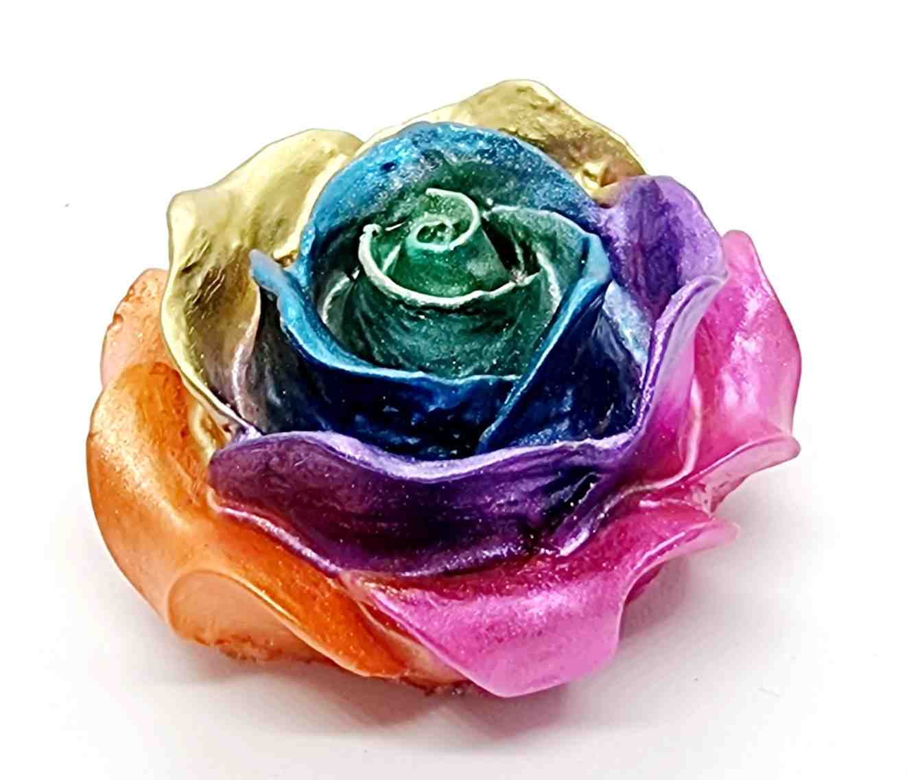 Orgonites, Overige, Rozen, Medium Roos 21 Regenboog Metallic