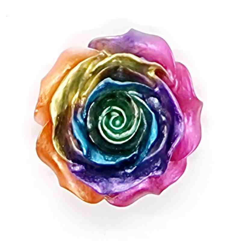 Orgonites, Overige, Rozen, Medium Roos 21 Regenboog Metallic