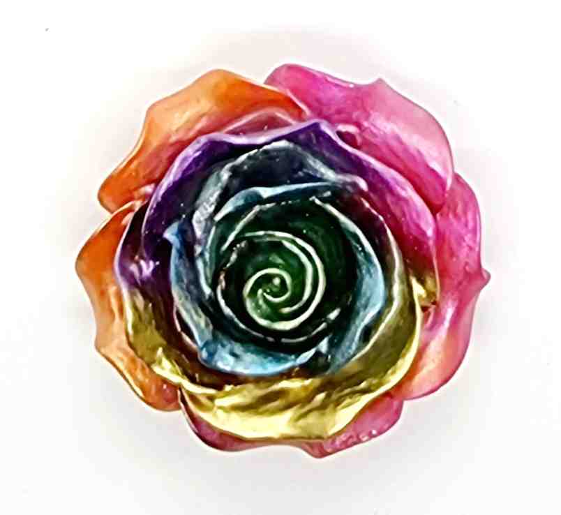 Orgonites, Overige, Rozen, Medium Roos 22 Regenboog Metallic