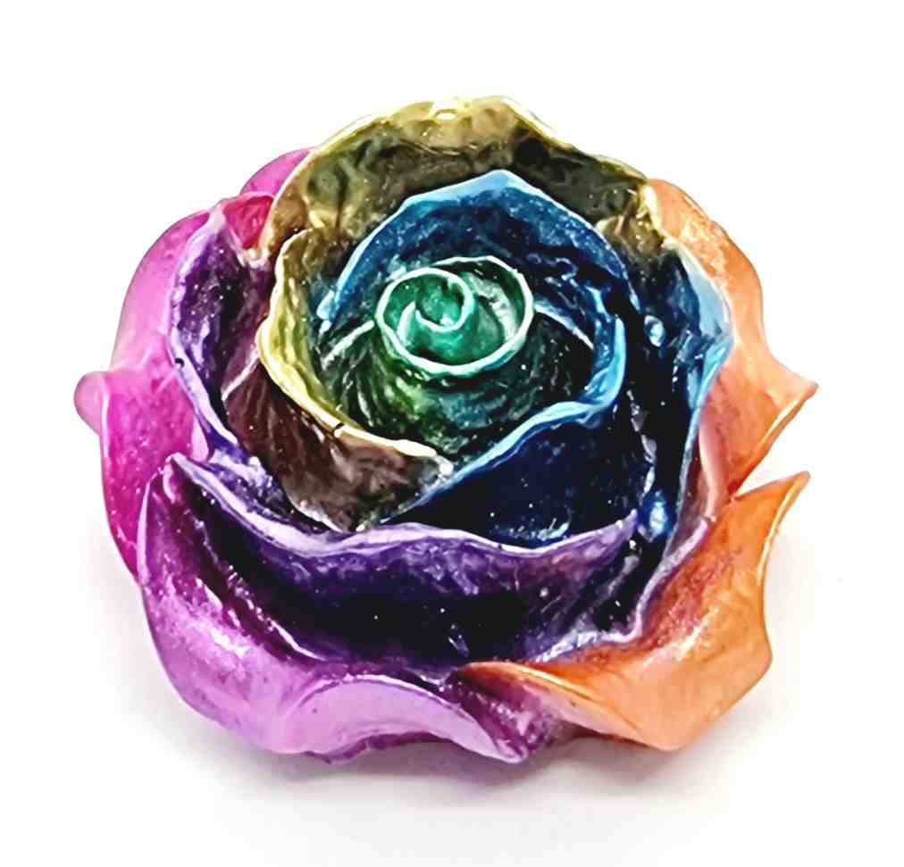 Orgonites, Overige, Rozen, Medium Roos 23 Regenboog Metallic