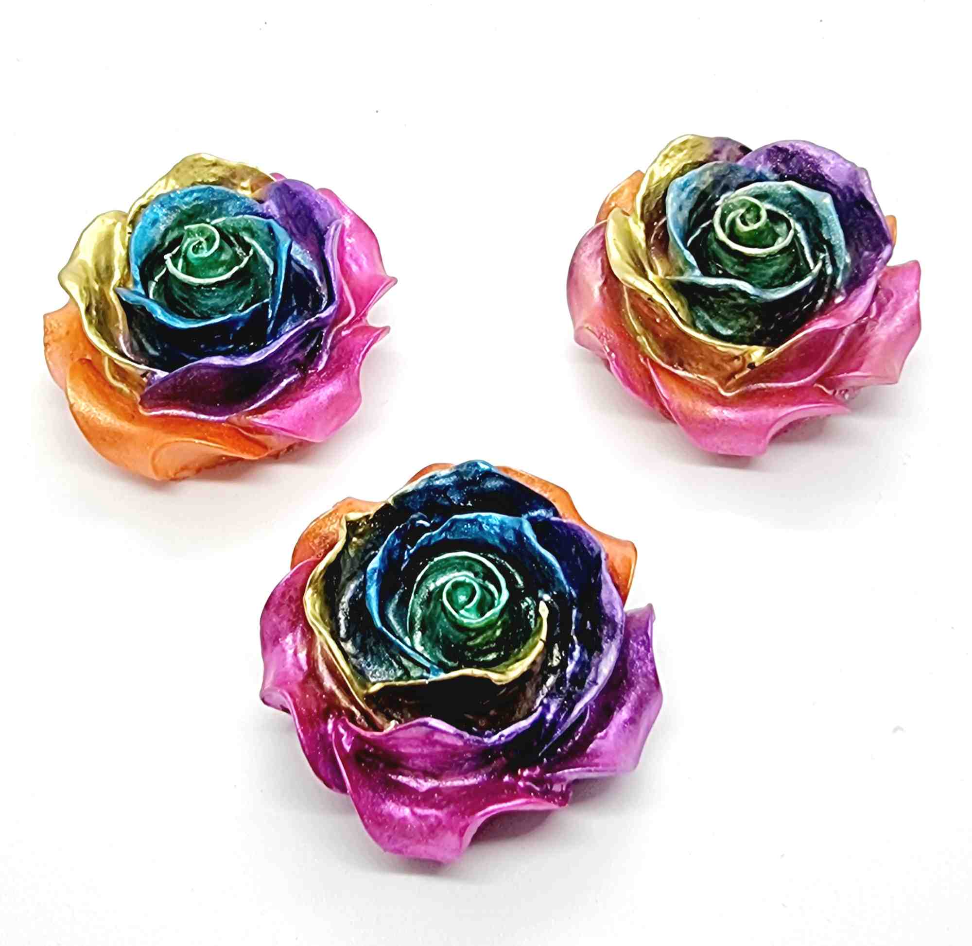 Orgonites, Overige, Rozen, Medium Roos 23 Regenboog Metallic