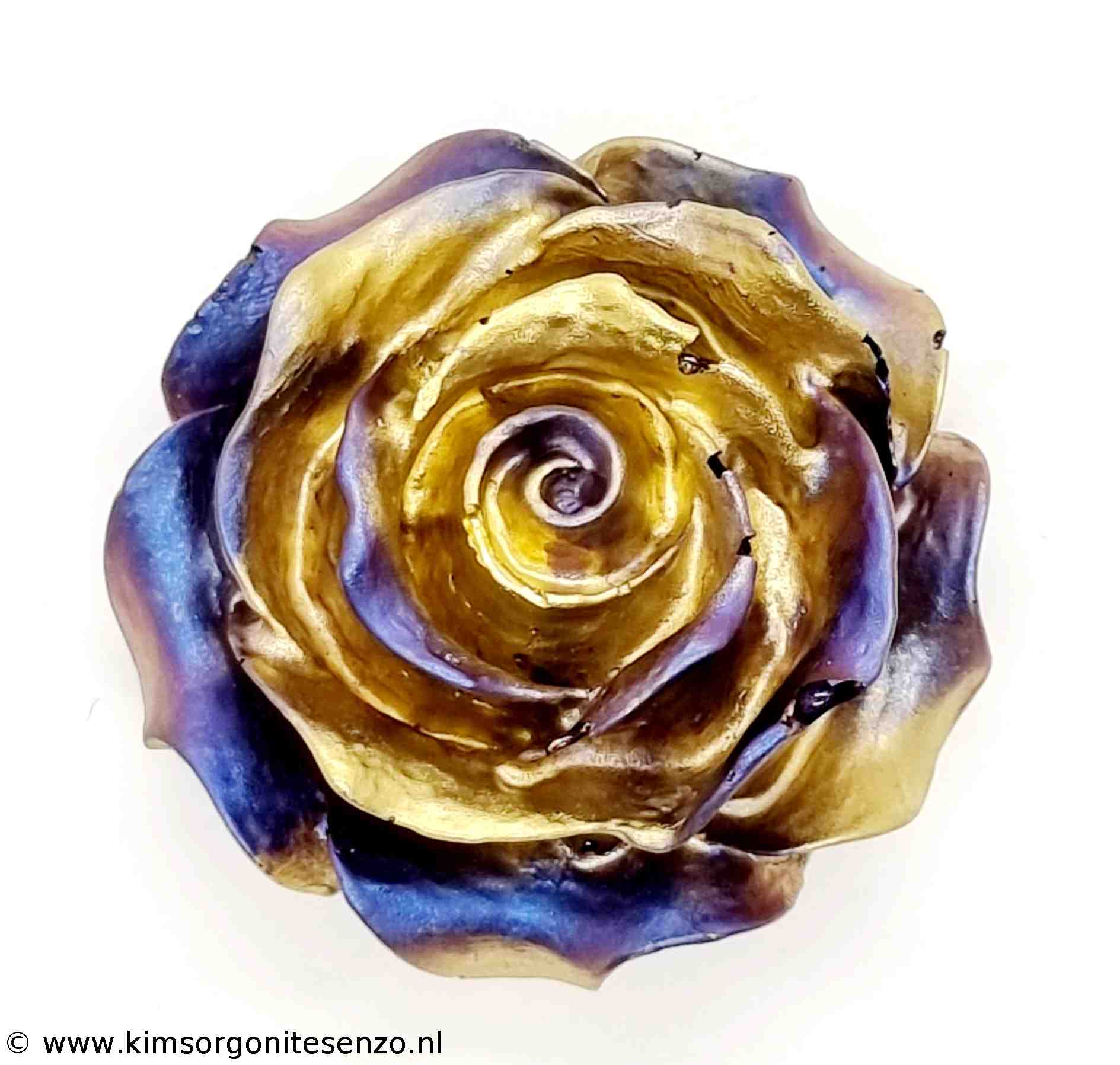 Orgonites, Overige, Rozen, Medium Roos 29 Blauw Goud Metallic