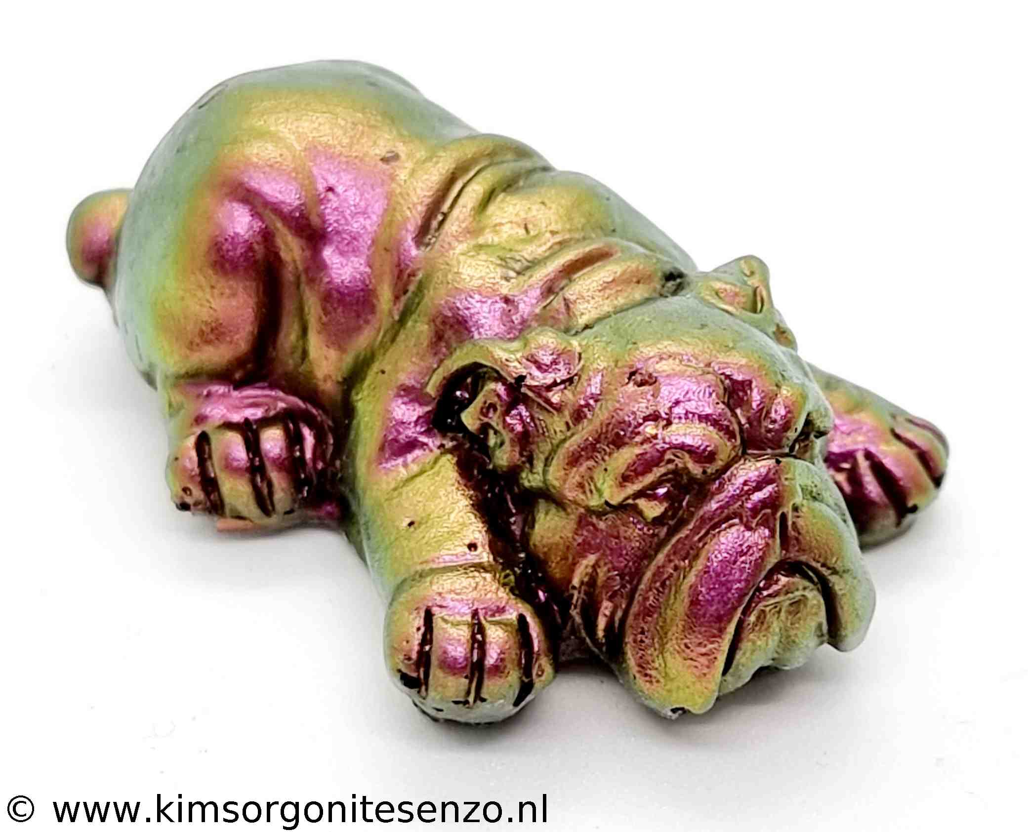 Orgonites, Overige, Bulldog, Mini Engelse Bulldog Mini Bulldog met Zwarte Toermalijn