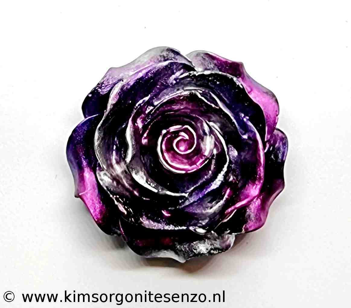 Orgonites, Overige, Rozen, Medium Roos 37 Roze Paars Zilver