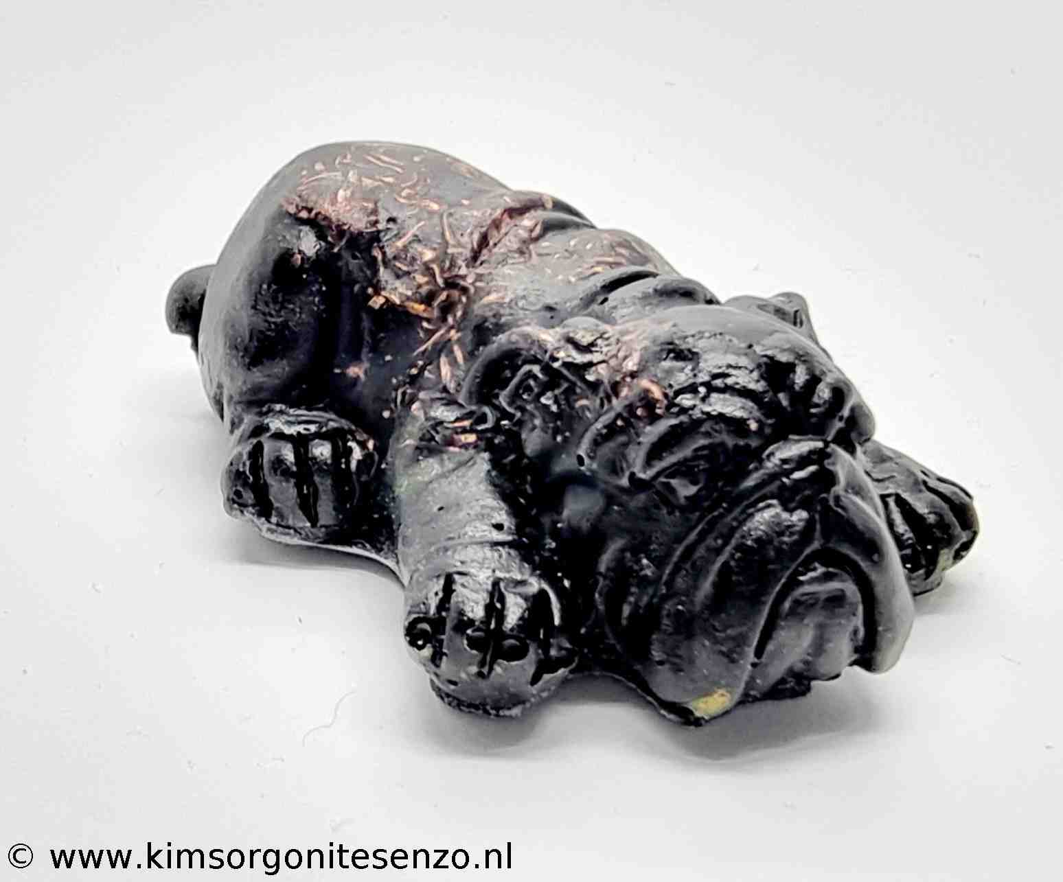 Orgonites, Overige, Bulldog, Mini Engelse Bulldog Mini Bulldog met Amethist en Shungiet