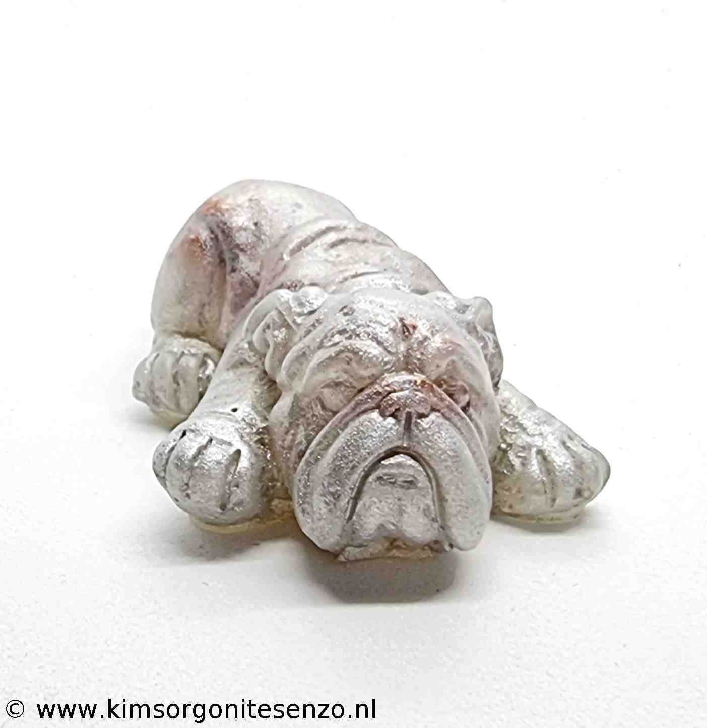 Orgonites, Overige, Bulldog, Mini Engelse Bulldog Mini Bulldog met Seleniet en Bergkristal