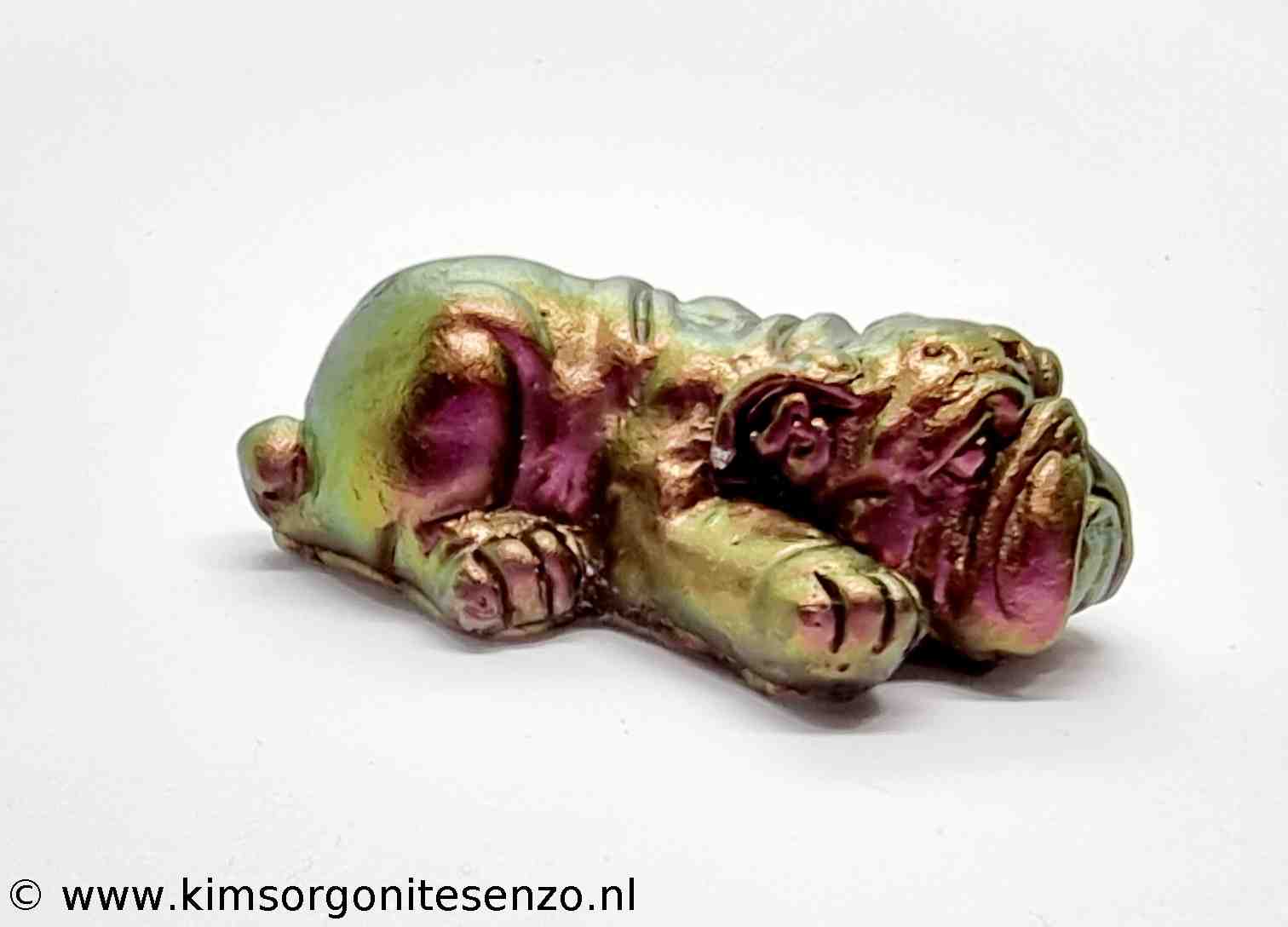 Orgonites, Overige, Bulldog, Mini Engelse Bulldog Mini Bulldog met Seleniet