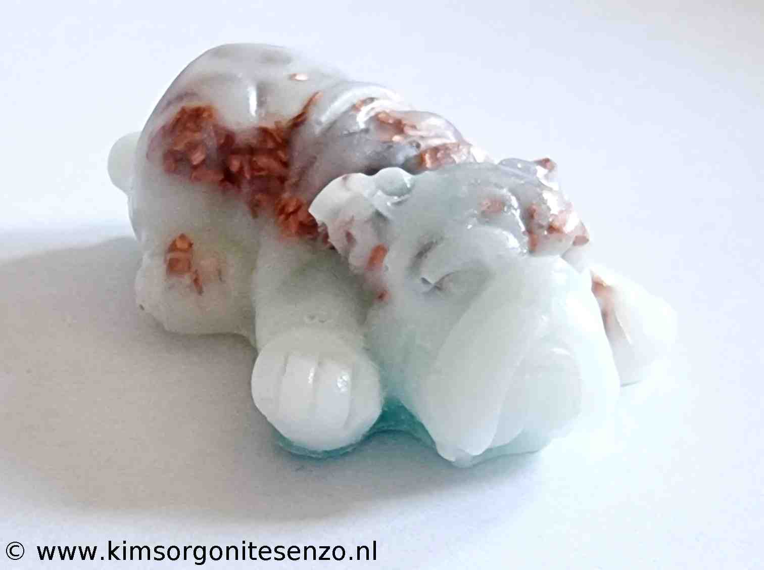 Orgonites, Overige, Bulldog, Mini Engelse Bulldog Mini Bulldog met Bergkristal