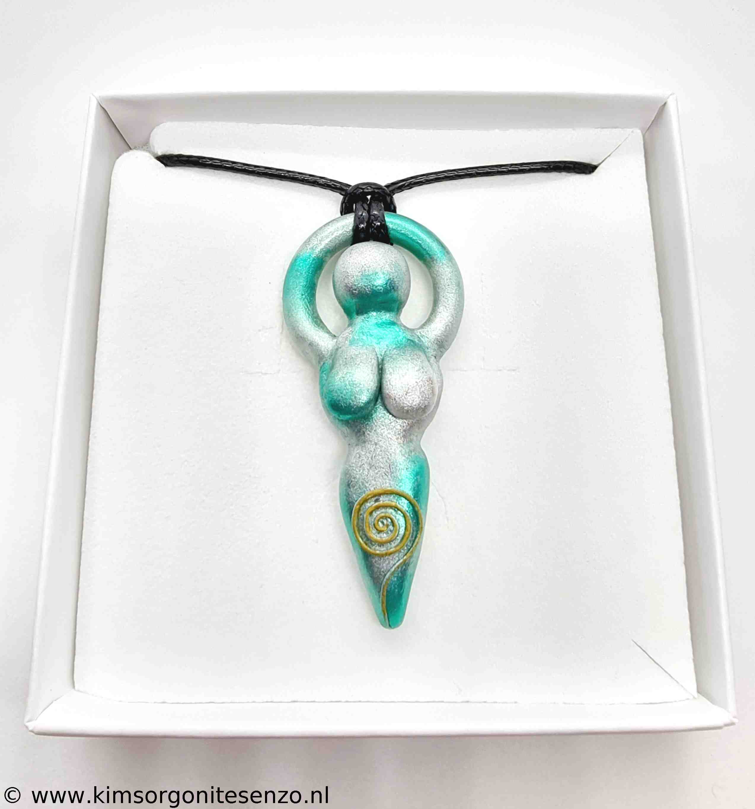 Orgonites, Sieraden, Ketting Spiral Goddess Goddess met Maansteen en Labradoriet