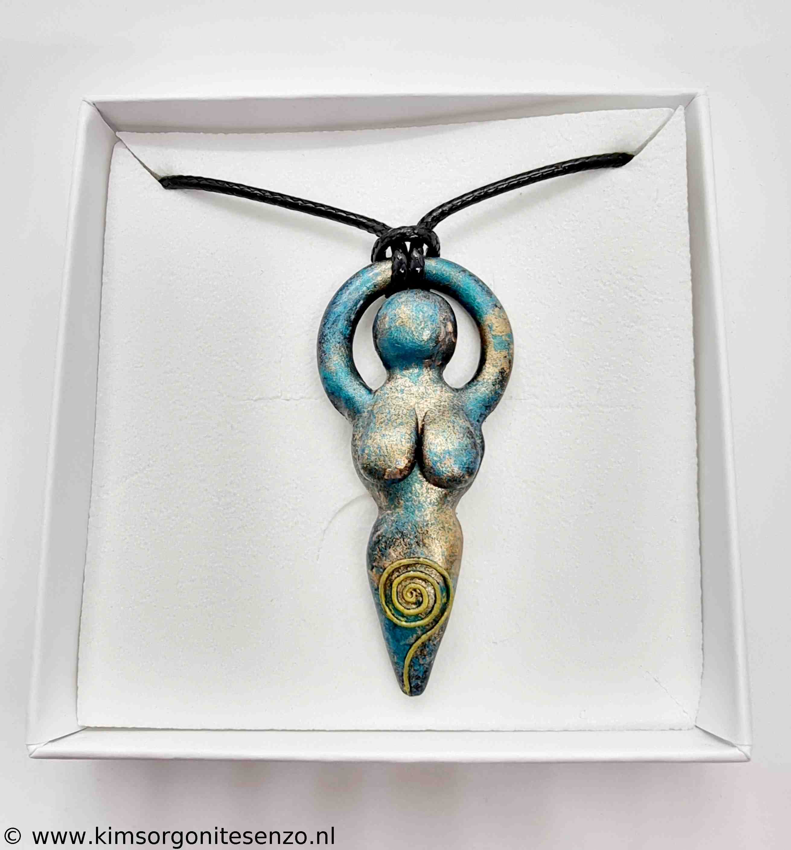 Orgonites, Sieraden, Ketting Spiral Goddess Goddess met Zwarte Toermalijn en Labradoriet