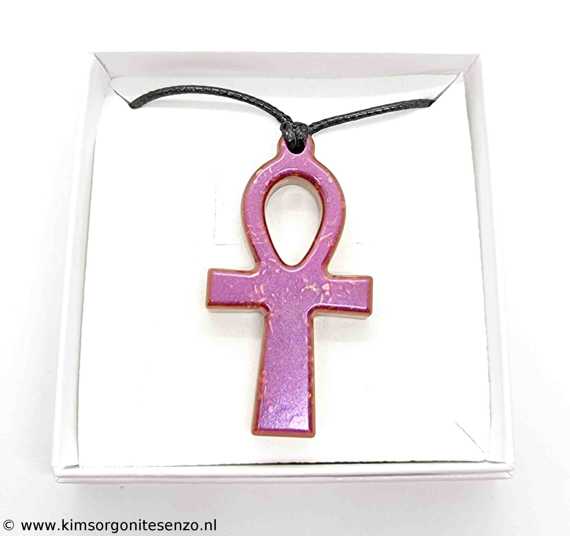 Orgonites, Sieraden, Ketting Ankh Ankh met Rode Jaspis