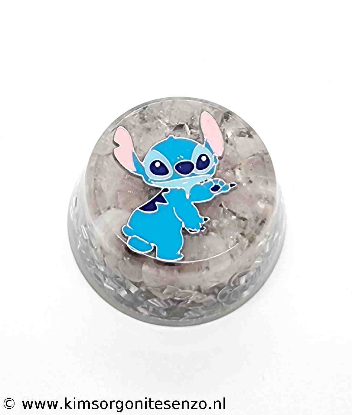 Orgonites, Zak orgonites, Rond Cup Orgonite met Rozenkwarts