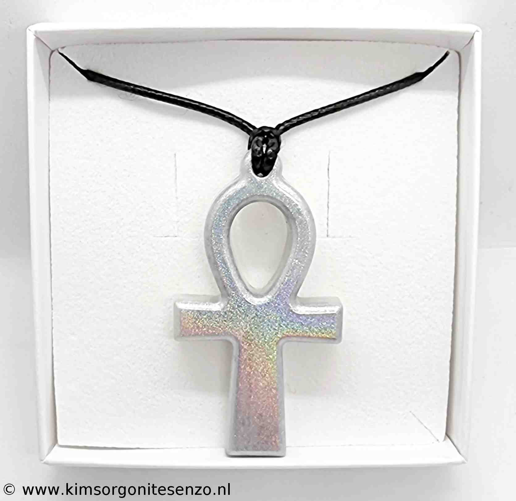 Orgonites, Sieraden, Ketting Ankh Ankh met Seleniet