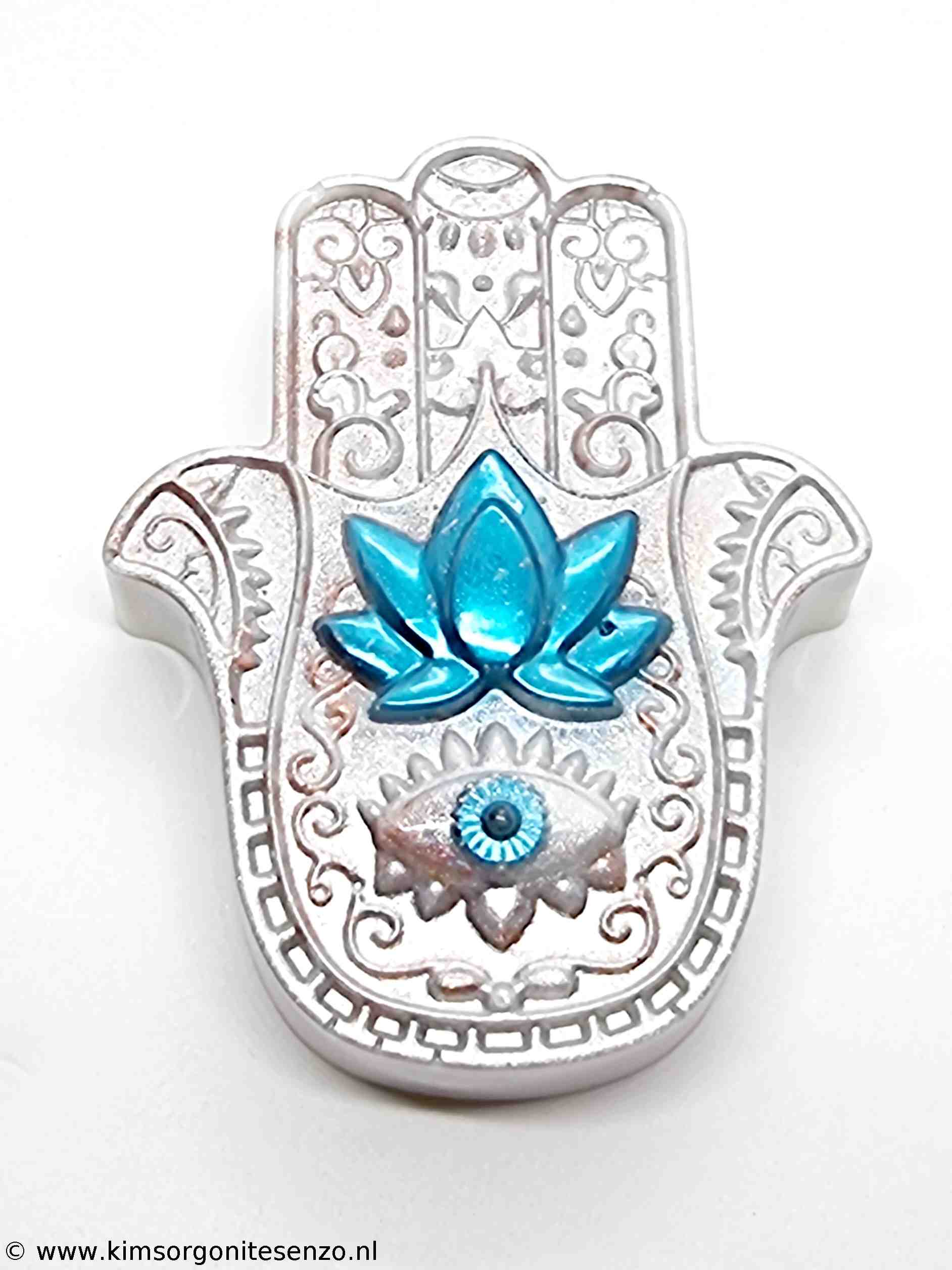 Orgonites, Overige, Hamsa Handen, Hamsa Hand Groot Hamsa Hand Medium met Seleniet en Rozenkwarts