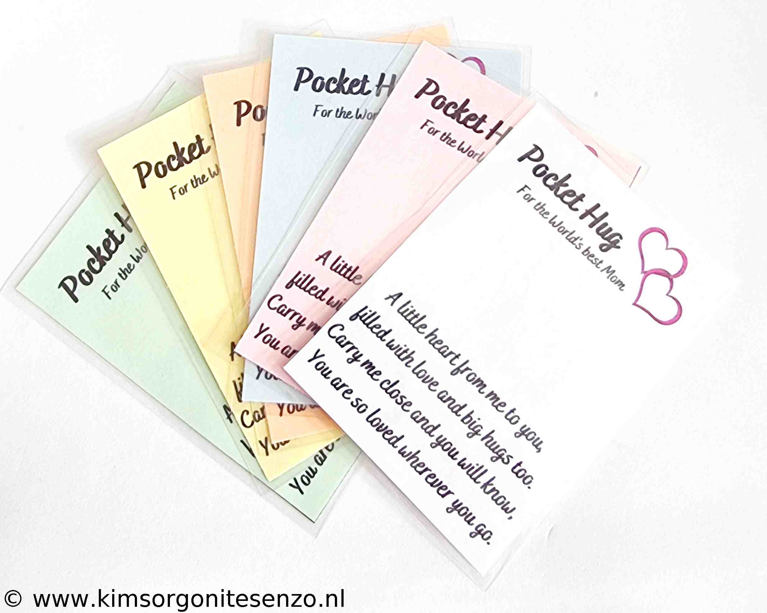 Kaarten, Pockethug Kaartjes Pocket Hug Kaartje For the World's best Mom