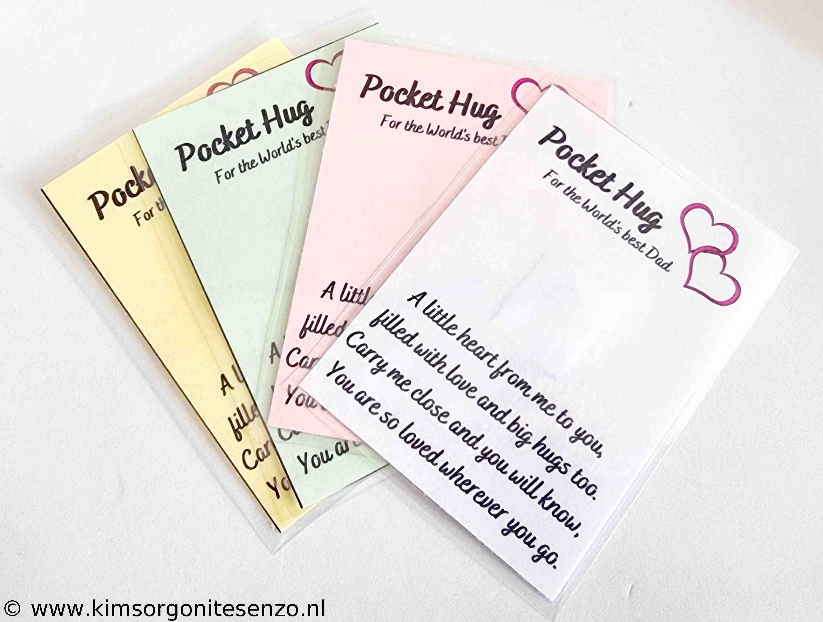 Kaarten, Pockethug Kaartjes Pocket Hug Kaartje For the World's best Dad