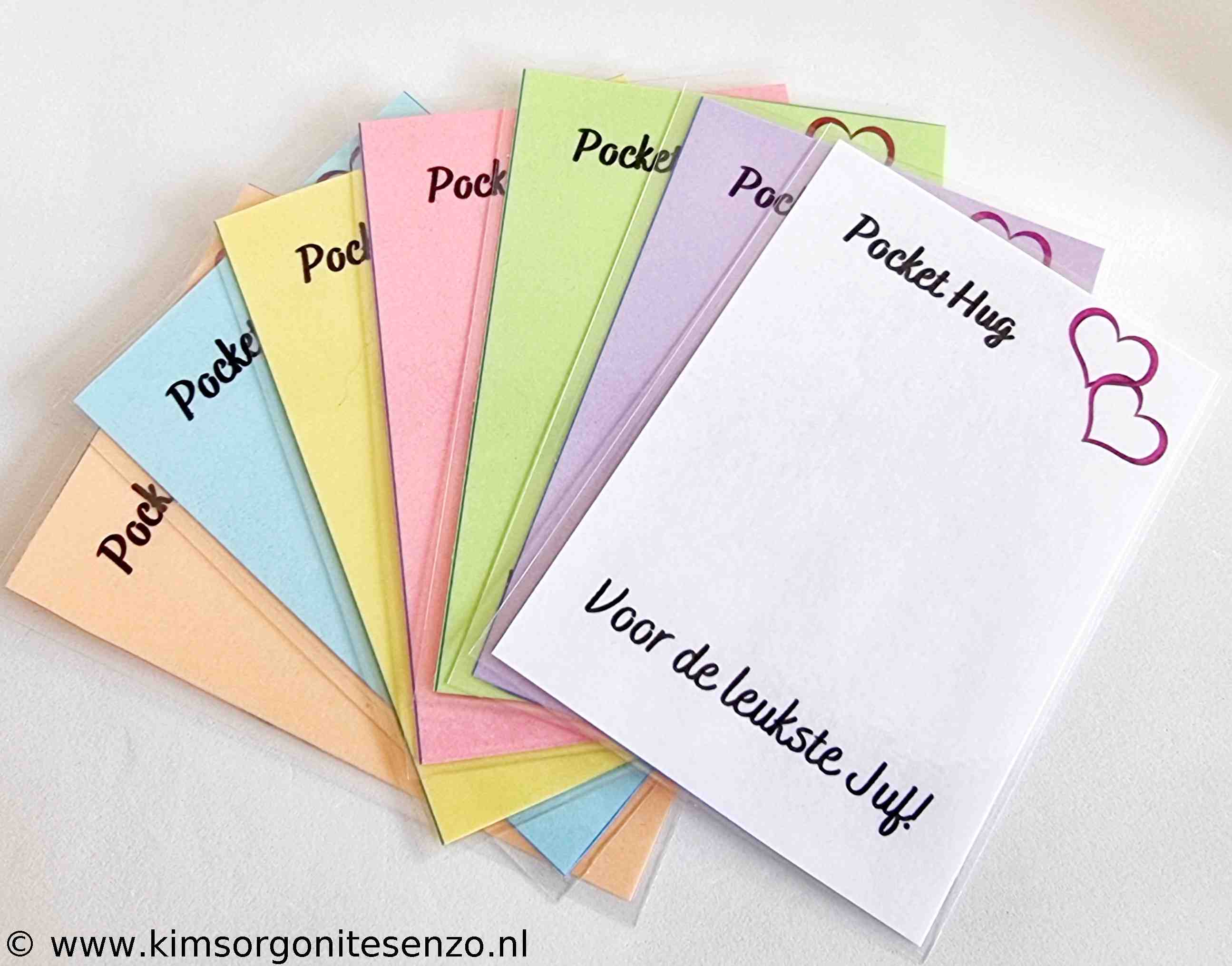 Kaarten, Pockethug Kaartjes Pocket Hug Kaartje Voor de leukste Juf