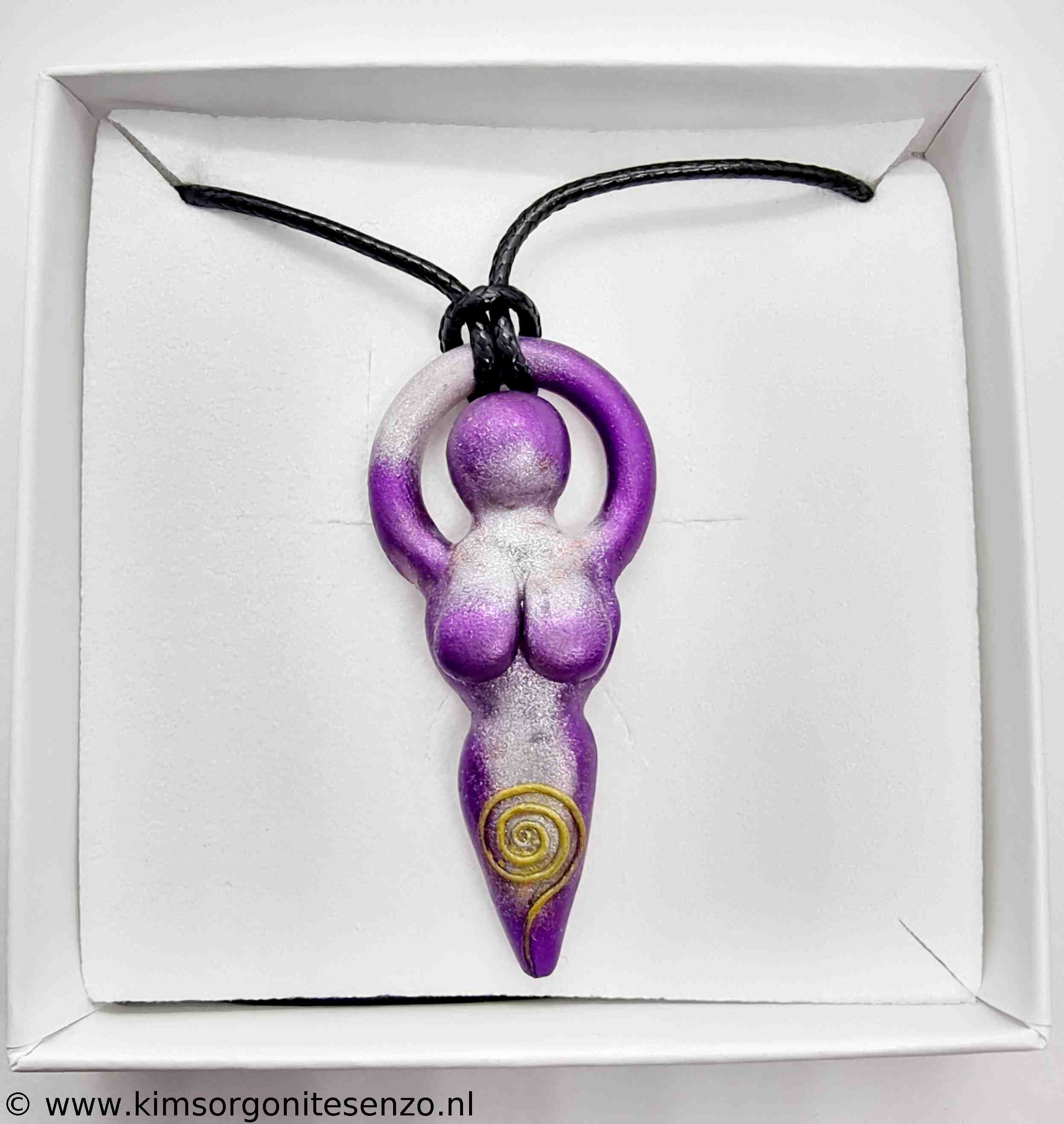 Orgonites, Sieraden, Ketting Spiral Goddess Goddess met Bergkristal, Maansteen en Labradoriet