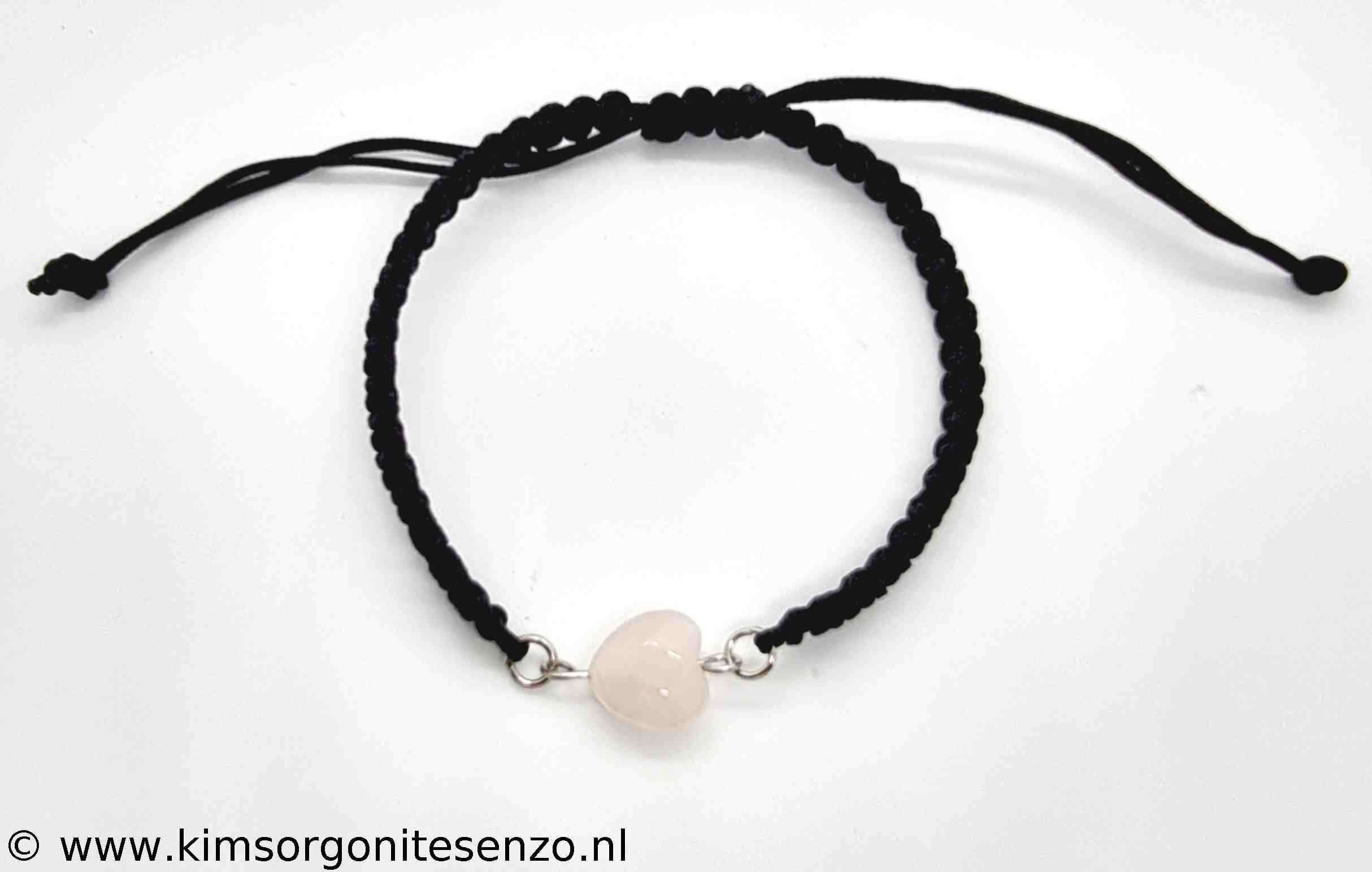 Sieraden, Armbanden, Geknoopte Armbanden met Tussenzetsel 01 Rozenkwarts