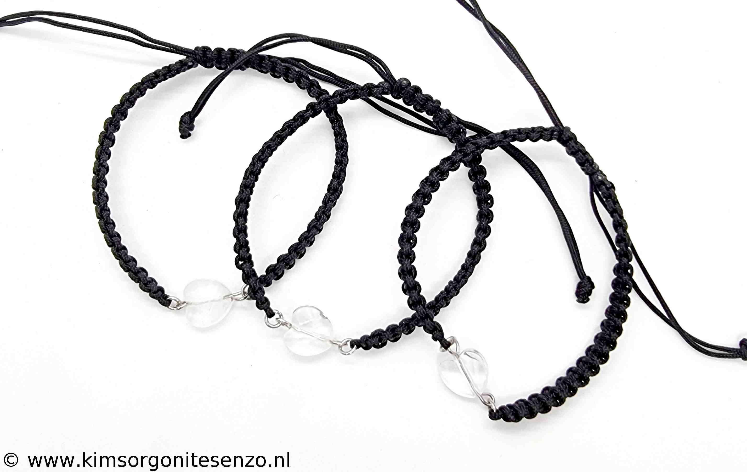 Sieraden, Armbanden, Geknoopte Armbanden met Tussenzetsel 03 Bergkristal