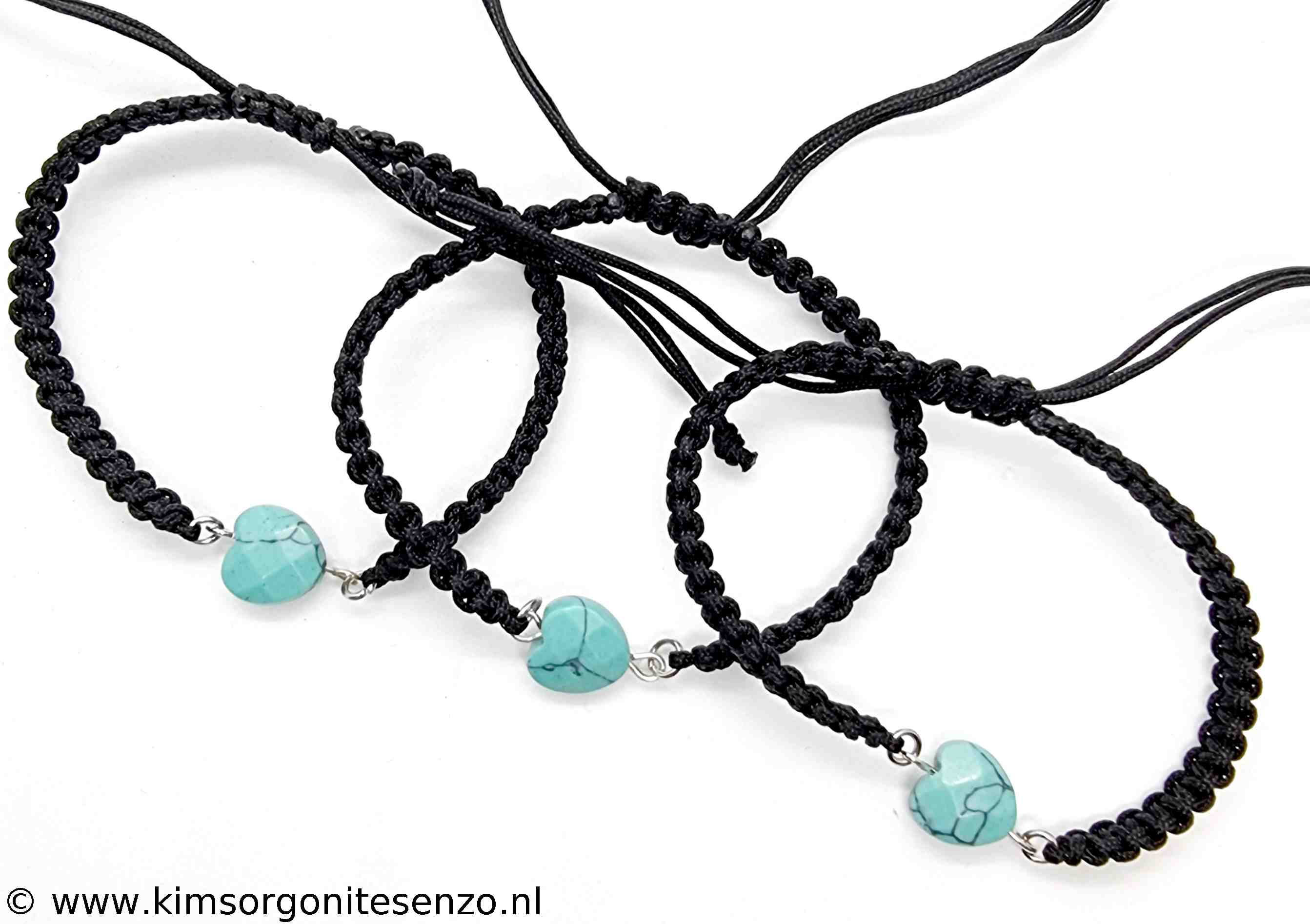 Sieraden, Armbanden, Geknoopte Armbanden met Tussenzetsel 07 Howliet Blauw