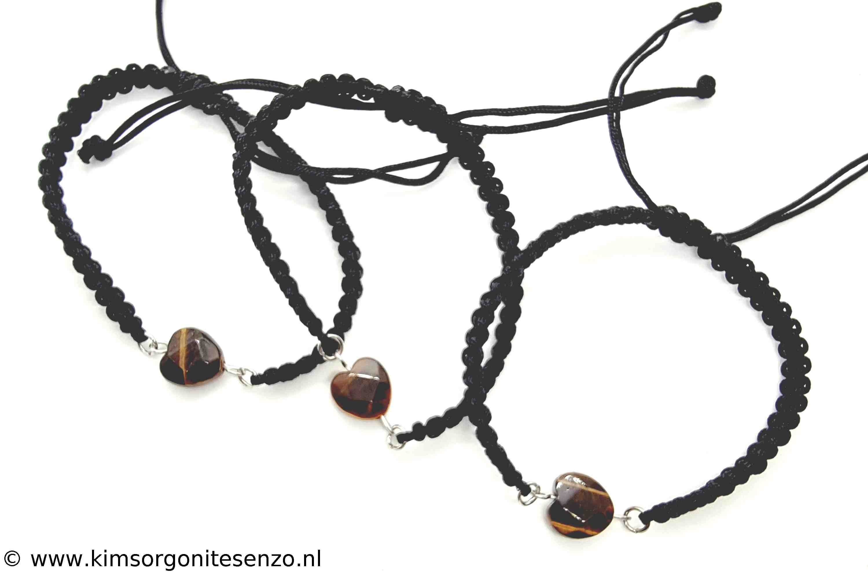 Sieraden, Armbanden, Geknoopte Armbanden met Tussenzetsel 10 Tijgeroog