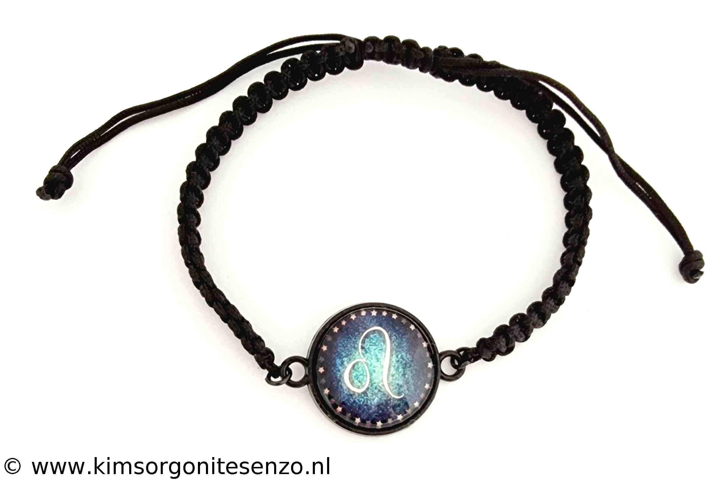 Sieraden, Armbanden, Geknoopte Armbanden met Tussenzetsel 34 Zodiac Groen Leeuw