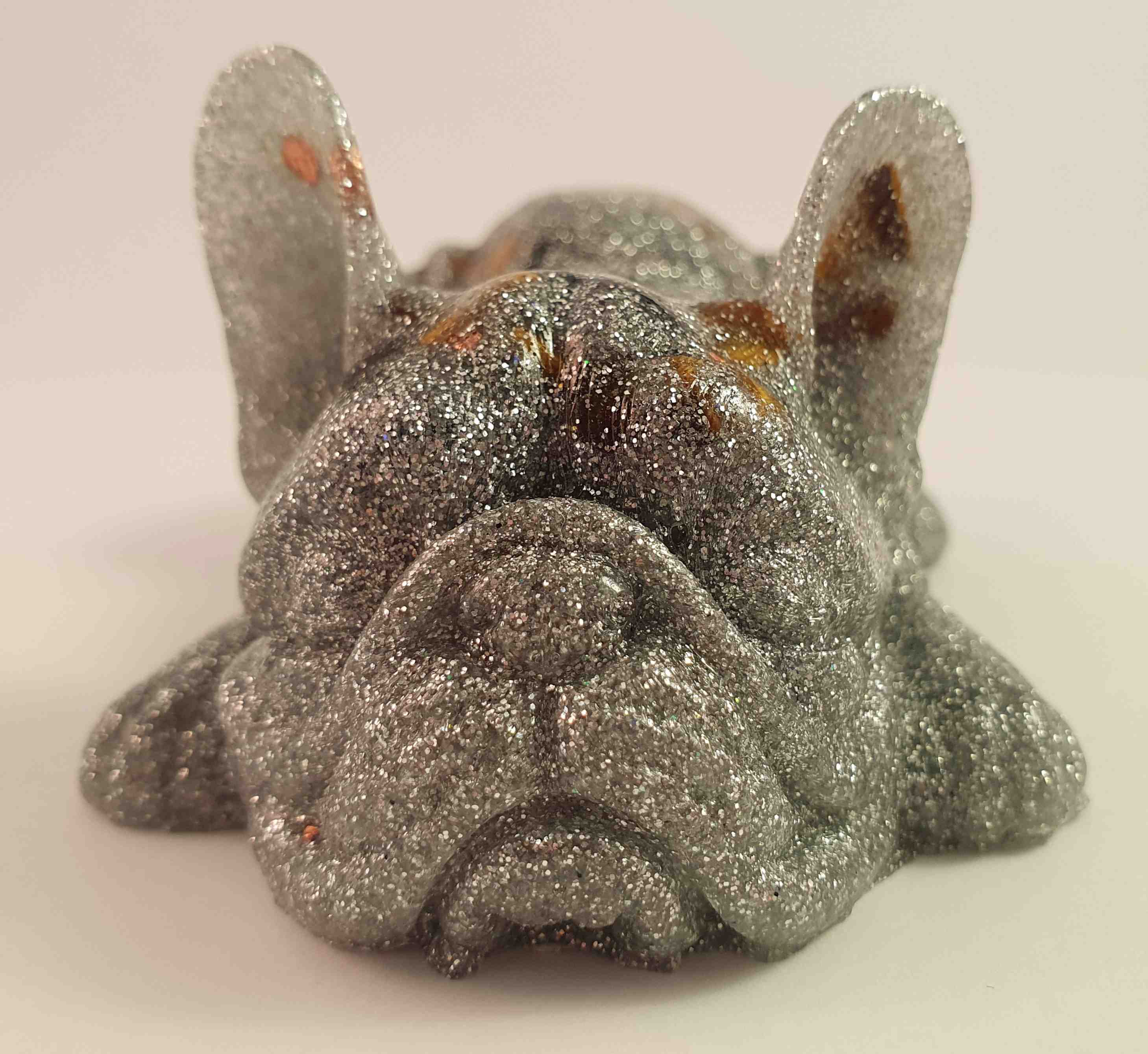 Orgonites, Overige, Bulldog Bulldog zilver glitter